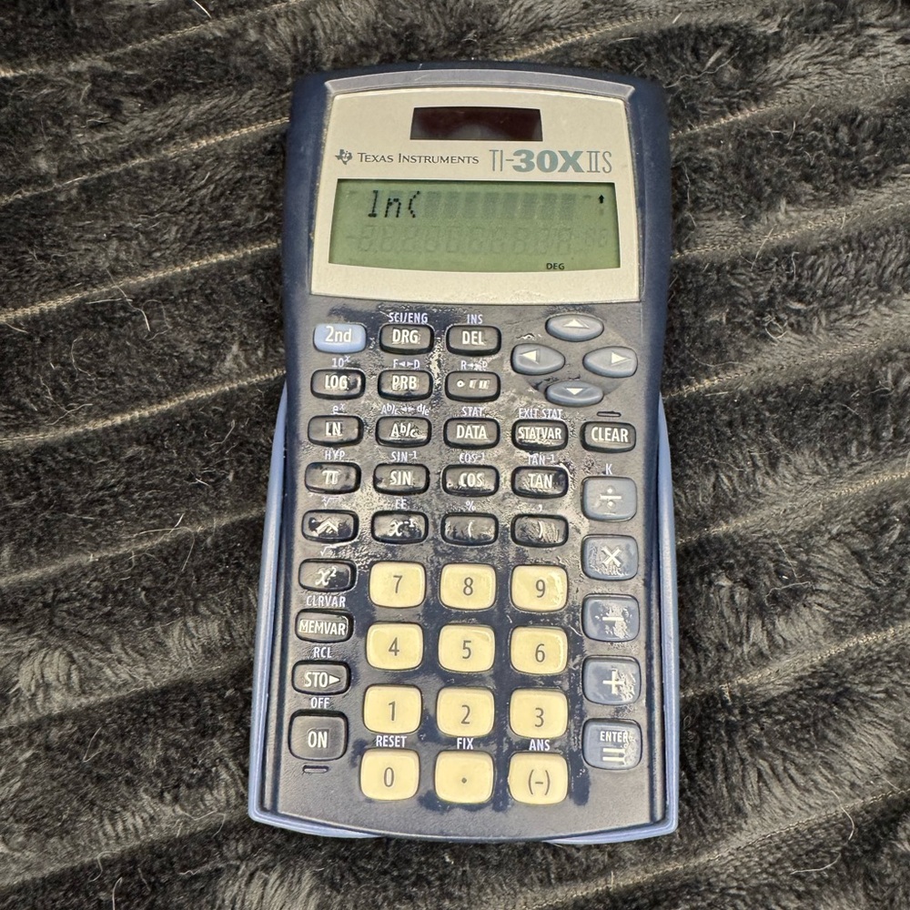 Texas Instruments Navy Blue Scientific Calculator with Cream Keys